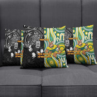 Custom Australia vs New Zealand Pillow Cover Rugby Rivalry Two Nations One Battle LT9 - Polynesian Pride