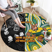 Custom Australia vs New Zealand Round Carpet Rugby Rivalry Two Nations One Battle LT9 - Polynesian Pride