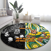 Custom Australia vs New Zealand Round Carpet Rugby Rivalry Two Nations One Battle LT9 - Polynesian Pride