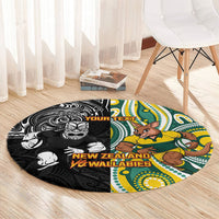 Custom Australia vs New Zealand Round Carpet Rugby Rivalry Two Nations One Battle LT9 - Polynesian Pride