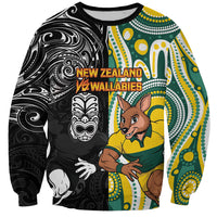 Custom Australia vs New Zealand Sweatshirt Rugby Rivalry Two Nations One Battle LT9 Unisex Multicolor - Polynesian Pride