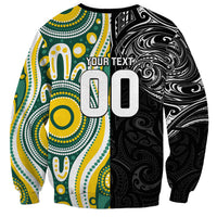 Custom Australia vs New Zealand Sweatshirt Rugby Rivalry Two Nations One Battle LT9 - Polynesian Pride