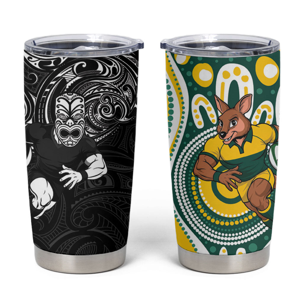 Australia vs New Zealand Tumbler Cup Rugby Rivalry Two Nations One Battle LT9 Multicolor - Polynesian Pride