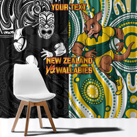 Custom Australia vs New Zealand Window Curtain Rugby Rivalry Two Nations One Battle LT9 - Polynesian Pride