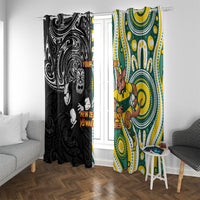Custom Australia vs New Zealand Window Curtain Rugby Rivalry Two Nations One Battle LT9 With Grommets Multicolor - Polynesian Pride