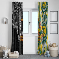 Custom Australia vs New Zealand Window Curtain Rugby Rivalry Two Nations One Battle LT9 - Polynesian Pride