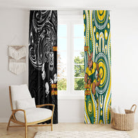 Custom Australia vs New Zealand Window Curtain Rugby Rivalry Two Nations One Battle LT9 - Polynesian Pride