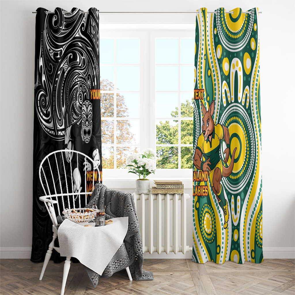 Custom Australia vs New Zealand Window Curtain Rugby Rivalry Two Nations One Battle LT9 - Polynesian Pride