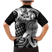 Aloha Black Tribal Honu Tattoo Family Matching Mermaid Dress and Hawaiian Shirt LT9 - Polynesian Pride