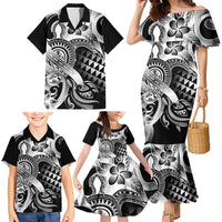 Aloha Black Tribal Honu Tattoo Family Matching Mermaid Dress and Hawaiian Shirt LT9 - Polynesian Pride