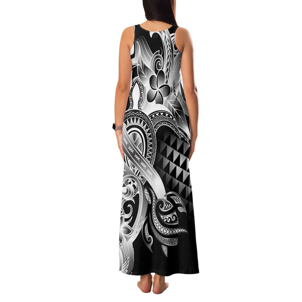 Aloha Black Tribal Honu Tattoo Family Matching Tank Maxi Dress and Hawaiian Shirt LT9 - Polynesian Pride
