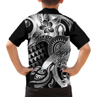 Aloha Black Tribal Honu Tattoo Kid Hawaiian Shirt