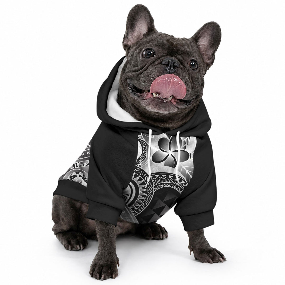 Aloha Black Tribal Honu Tattoo Pet Hoodie LT9 - Polynesian Pride