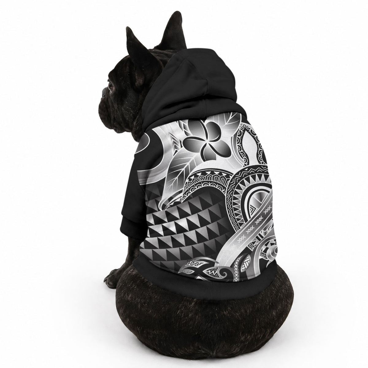 Aloha Black Tribal Honu Tattoo Pet Hoodie LT9 - Polynesian Pride