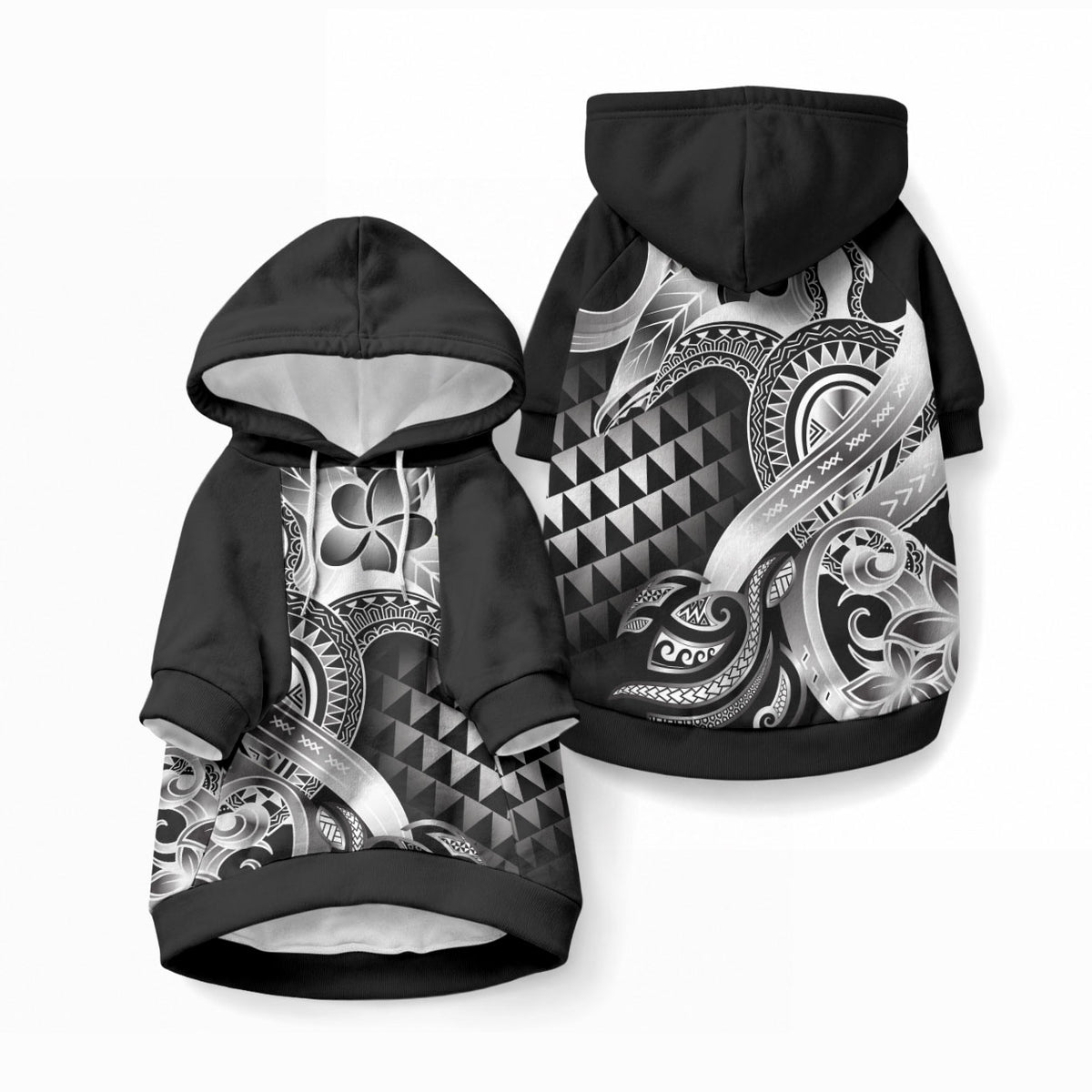Aloha Black Tribal Honu Tattoo Pet Hoodie LT9 Pullover Black - Polynesian Pride
