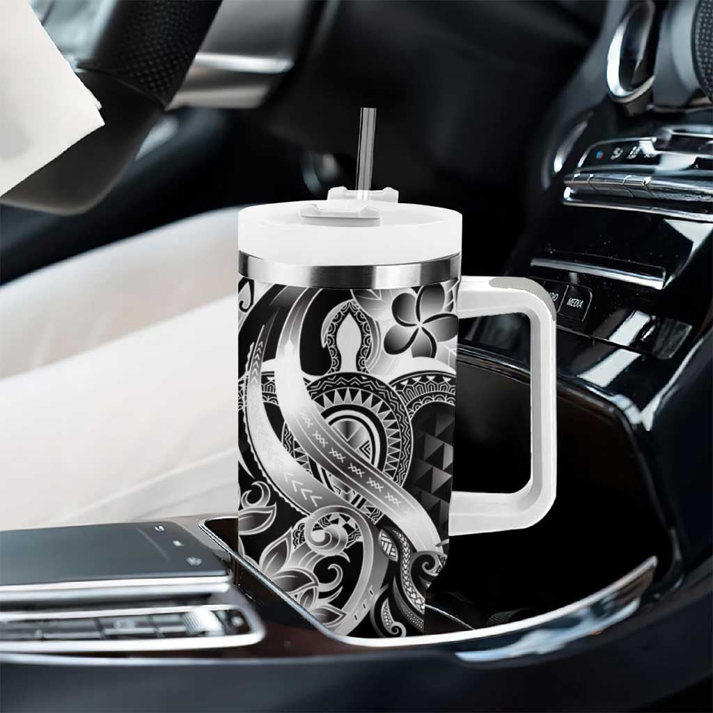 Aloha Black Tribal Honu Tattoo Tumbler With Handle
