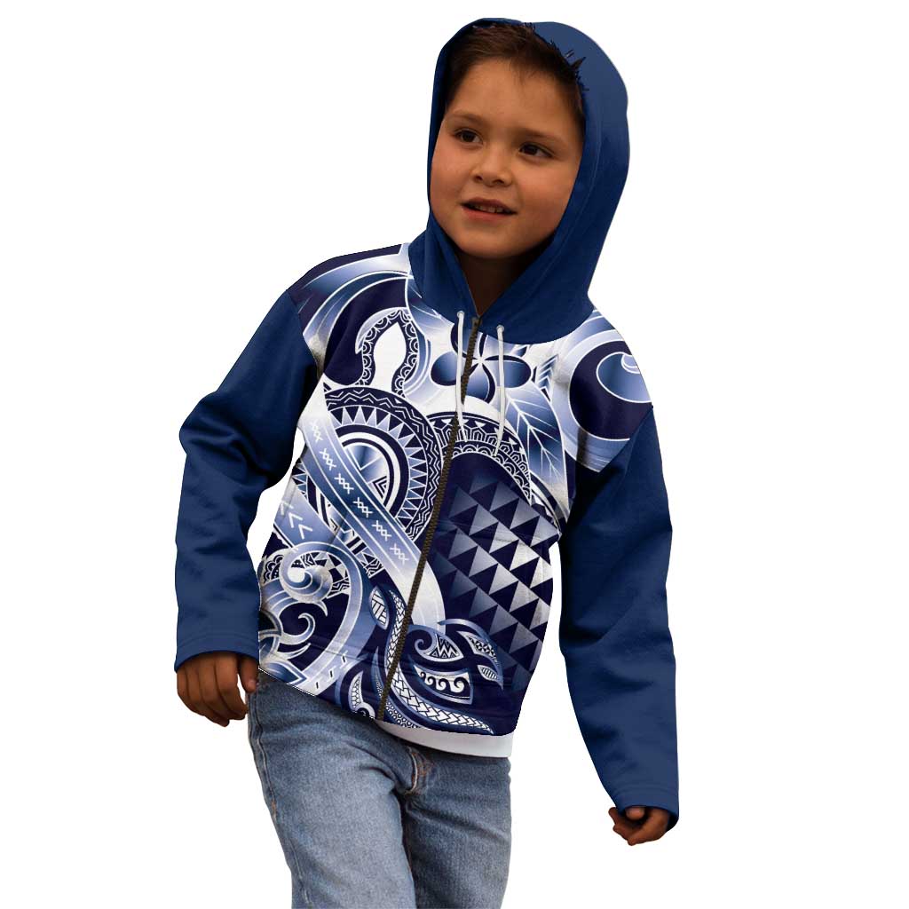 Aloha Blue Tribal Honu Tattoo Kid Hoodie