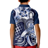 Aloha Blue Tribal Honu Tattoo Kid Polo Shirt