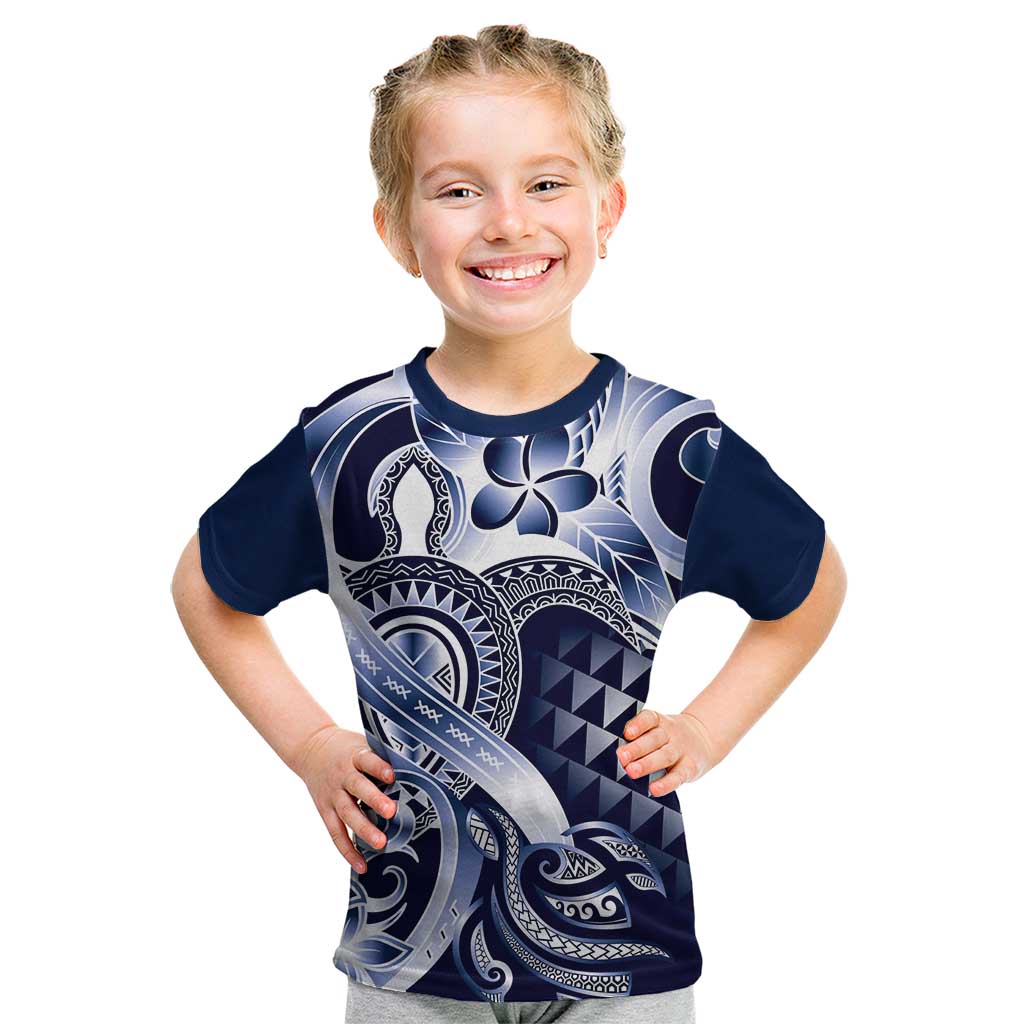 Aloha Blue Tribal Honu Tattoo Kid T Shirt