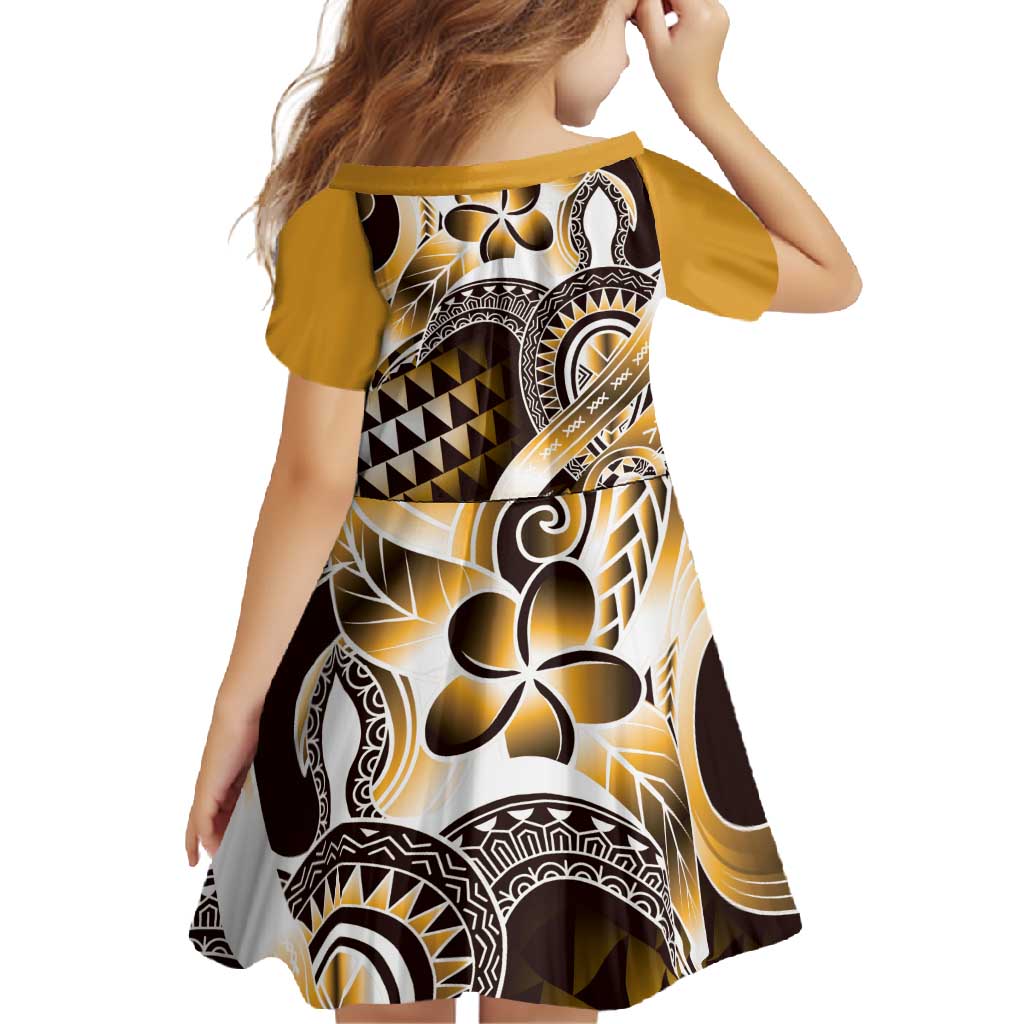Aloha Gold Tribal Honu Tattoo Family Matching Tank Maxi Dress and Hawaiian Shirt LT9 - Polynesian Pride