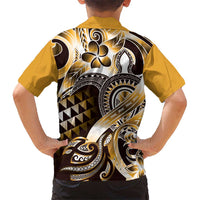 Aloha Gold Tribal Honu Tattoo Kid Hawaiian Shirt