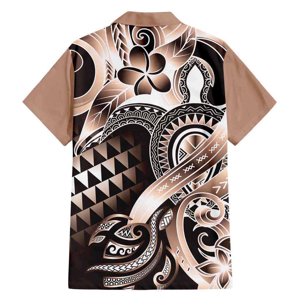 Aloha Mocha Mousse Tribal Honu Tattoo Family Matching Summer Maxi Dress and Hawaiian Shirt LT9 - Polynesian Pride