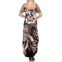 Aloha Mocha Mousse Tribal Honu Tattoo Family Matching Summer Maxi Dress and Hawaiian Shirt LT9 - Polynesian Pride