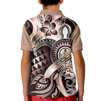 Aloha Mocha Mousse Tribal Honu Tattoo Kid Polo Shirt