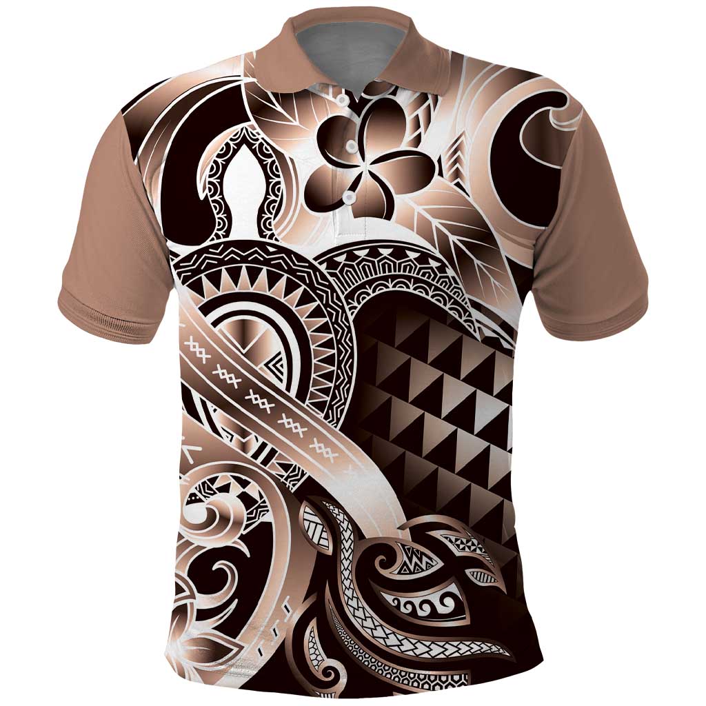 Aloha Mocha Mousse Tribal Honu Tattoo Polo Shirt