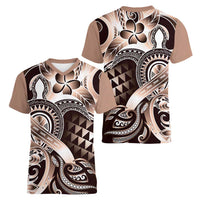 Aloha Mocha Mousse Tribal Honu Tattoo Women V-Neck T-Shirt
