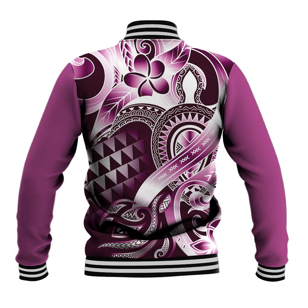 Aloha Pink Tribal Honu Tattoo Baseball Jacket