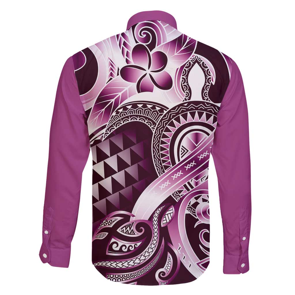 Aloha Pink Tribal Honu Tattoo Family Matching Mermaid Dress and Hawaiian Shirt LT9 - Polynesian Pride