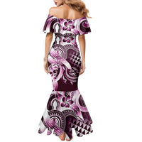 Aloha Pink Tribal Honu Tattoo Family Matching Mermaid Dress and Hawaiian Shirt LT9 - Polynesian Pride