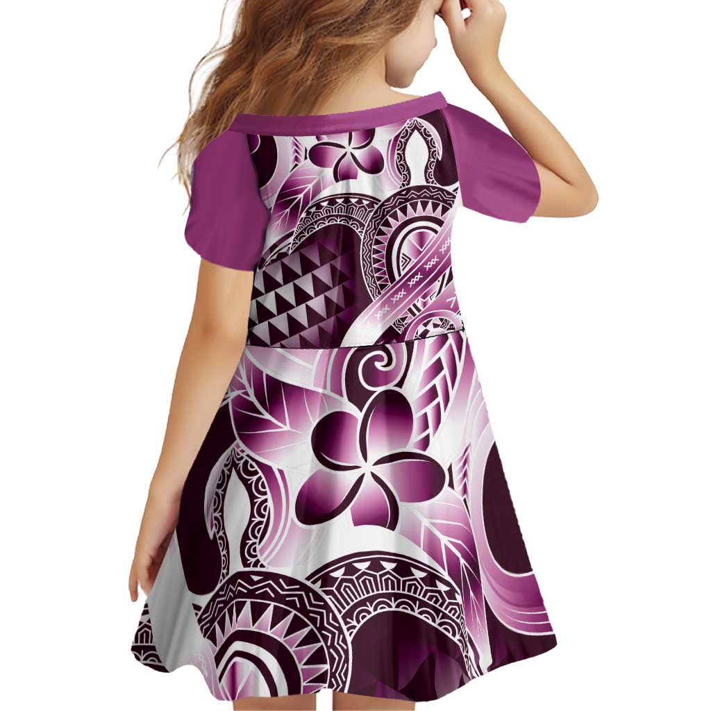 Aloha Pink Tribal Honu Tattoo Family Matching Off Shoulder Short Dress and Hawaiian Shirt LT9 - Polynesian Pride