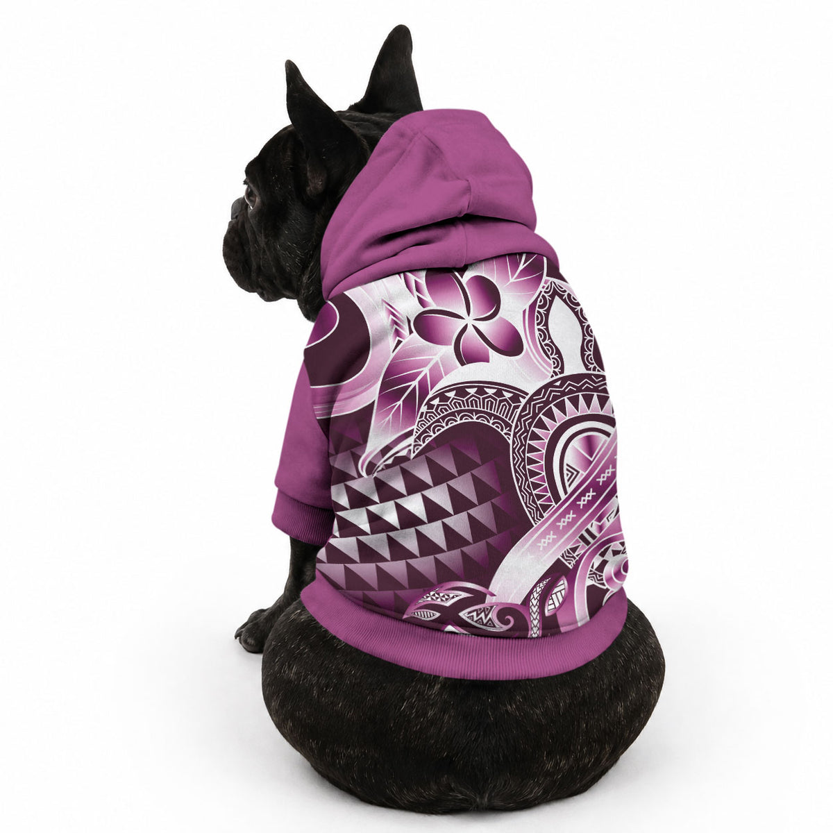 Aloha Pink Tribal Honu Tattoo Pet Hoodie LT9 - Polynesian Pride