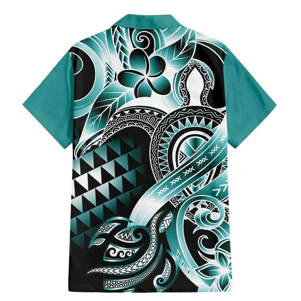 Aloha Turquoise Tribal Honu Tattoo Family Matching Mermaid Dress and Hawaiian Shirt LT9 - Polynesian Pride