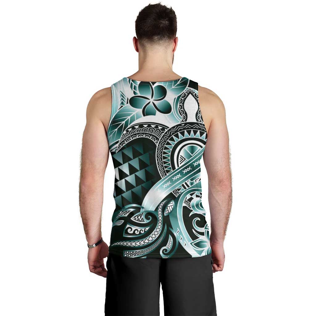 Aloha Turquoise Tribal Honu Tattoo Men Tank Top