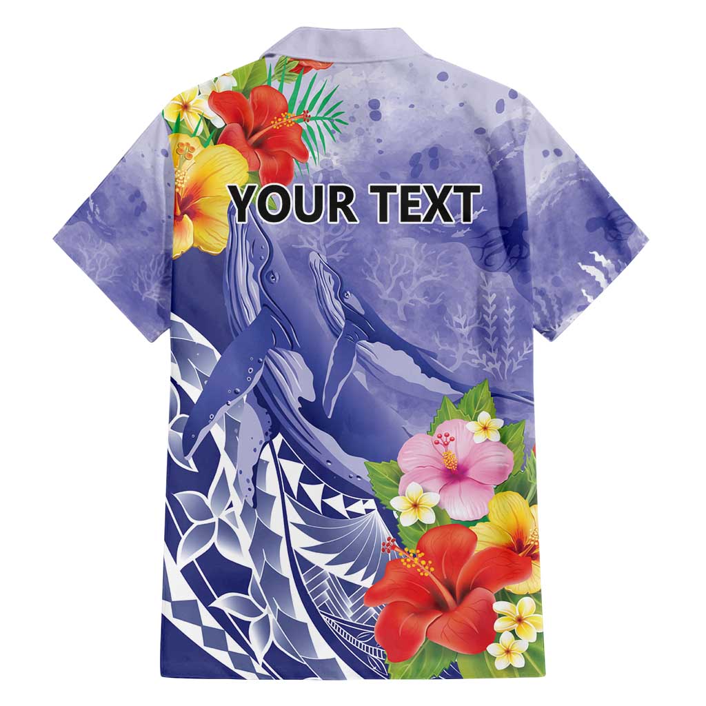 Personalised Chuuk States Humpback Whale Family Matching Puletasi and Hawaiian Shirt Polynesian Tropical Flowers LT9 - Polynesian Pride
