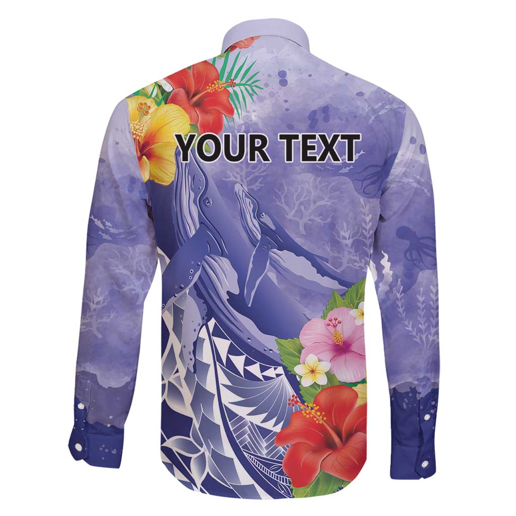 Personalised Chuuk States Humpback Whale Family Matching Tank Maxi Dress and Hawaiian Shirt Polynesian Tropical Flowers LT9 - Polynesian Pride