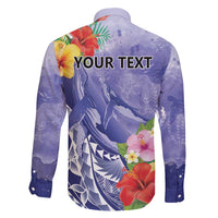 Personalised Chuuk States Humpback Whale Family Matching Tank Maxi Dress and Hawaiian Shirt Polynesian Tropical Flowers LT9 - Polynesian Pride