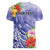 Personalised Chuuk States Humpback Whale Women V-Neck T-Shirt Polynesian Tropical Flowers