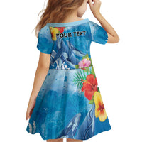 Personalised Kosrae States Humpback Whale Family Matching Summer Maxi Dress and Hawaiian Shirt Polynesian Tropical Flowers LT9 - Polynesian Pride