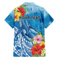 Personalised Kosrae States Humpback Whale Family Matching Tank Maxi Dress and Hawaiian Shirt Polynesian Tropical Flowers LT9 - Polynesian Pride