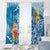 Personalised Kosrae States Humpback Whale Window Curtain Polynesian Tropical Flowers