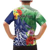 Personalised Pohnpei States Humpback Whale Family Matching Mermaid Dress and Hawaiian Shirt Polynesian Tropical Flowers LT9 - Polynesian Pride