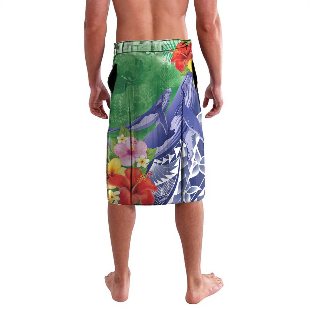 Personalised Pohnpei States Humpback Whale Lavalava Polynesian Tropical Flowers