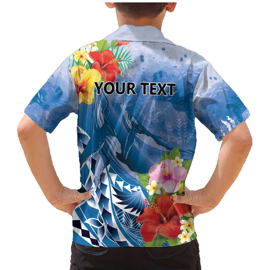 Personalised Yap States Humpback Whale Family Matching Mermaid Dress and Hawaiian Shirt Polynesian Tropical Flowers LT9 - Polynesian Pride