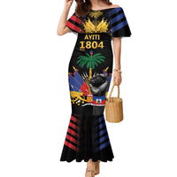 Haiti Independence Day Family Matching Mermaid Dress and Hawaiian Shirt The First Black Republic Since 1804 LT9 Mom's Dress Blakc - Polynesian Pride