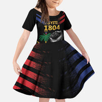 Haiti Independence Day Family Matching Summer Maxi Dress and Hawaiian Shirt The First Black Republic Since 1804 LT9 Daughter's Dress Blakc - Polynesian Pride