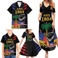 Haiti Independence Day Family Matching Summer Maxi Dress and Hawaiian Shirt The First Black Republic Since 1804 LT9 - Polynesian Pride